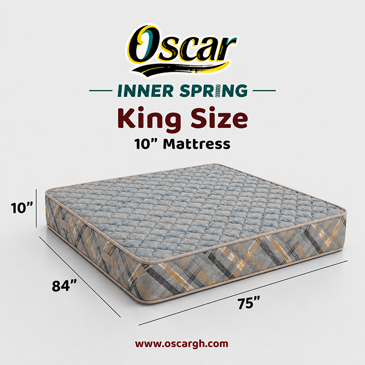 OSCAR Inner Spring Mattress, King Size, 12-Inch