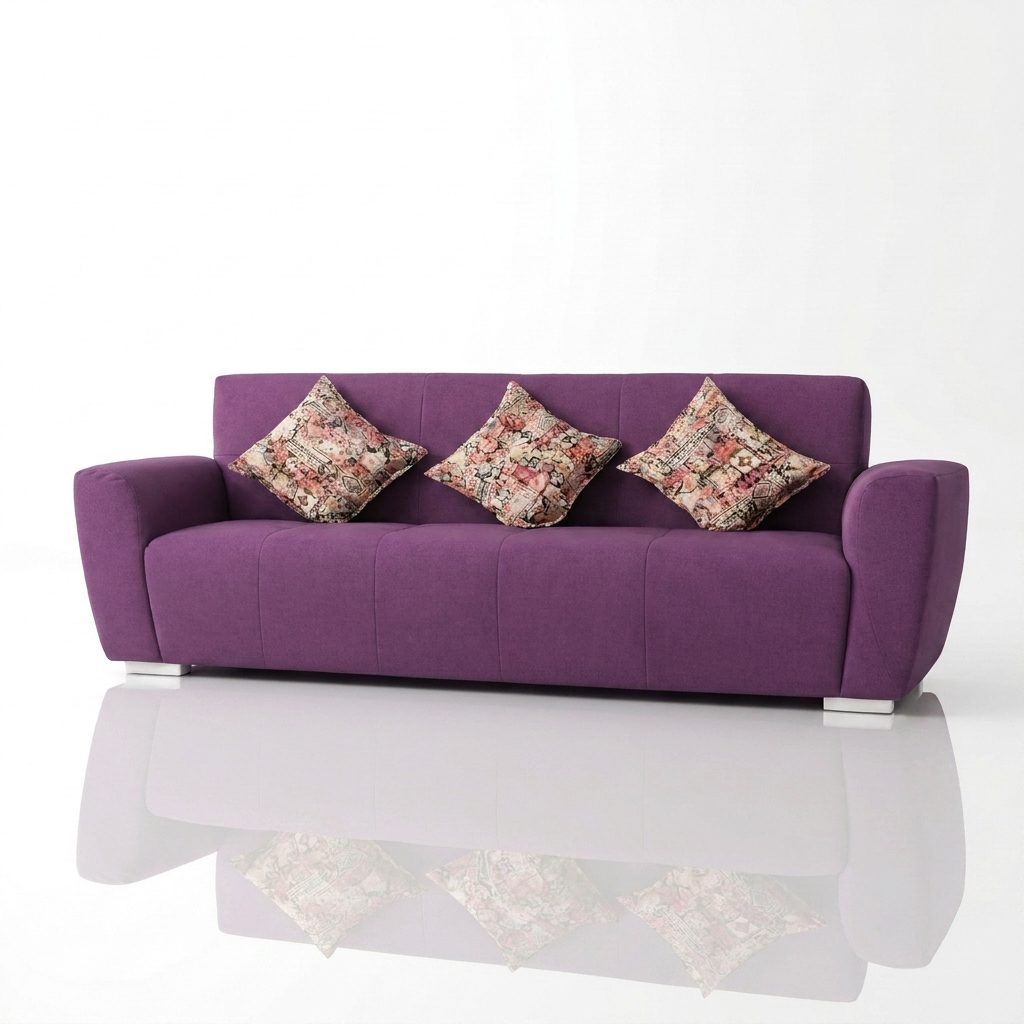 Leather Fabric 3-Seater Sofa (Model: OSCAR-SOFA-2P003)