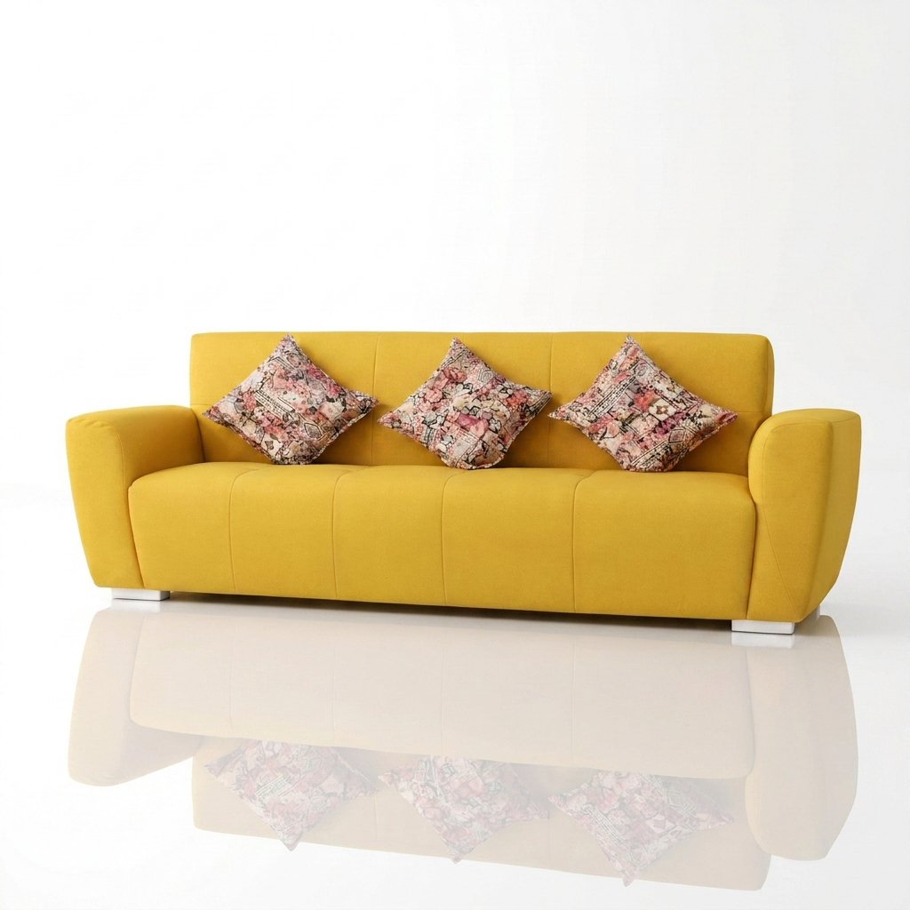 Leather Fabric 3-Seater Sofa (Model: OSCAR-SOFA-2P003)